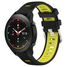 For Xiaomi MI Watch S1 Pro 22mm Sports Two-Color Steel Buckle Silicone Watch Band(Black+Lime Green) - 6