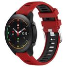 For Xiaomi MI Watch S1 Pro 22mm Sports Two-Color Steel Buckle Silicone Watch Band(Red+Black) - 1