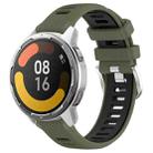 For Xiaomi Watch S1 Active 22mm Sports Two-Color Steel Buckle Silicone Watch Band(Army Green+Black) - 1