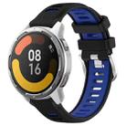 For Xiaomi Watch S1 Active 22mm Sports Two-Color Steel Buckle Silicone Watch Band(Black+Blue) - 1