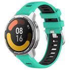 For Xiaomi Watch S1 Active 22mm Sports Two-Color Steel Buckle Silicone Watch Band(Lake Blue+Black) - 1