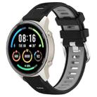 For Xiaomi MI Watch Color 2 22mm Sports Two-Color Steel Buckle Silicone Watch Band(Black+Grey) - 1