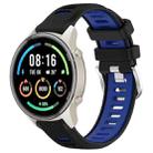 For Xiaomi MI Watch Color 2 22mm Sports Two-Color Steel Buckle Silicone Watch Band(Black+Blue) - 1