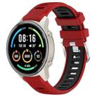 For Xiaomi MI Watch Color 2 22mm Sports Two-Color Steel Buckle Silicone Watch Band(Red+Black) - 1