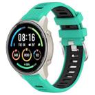 For Xiaomi MI Watch Color 2 22mm Sports Two-Color Steel Buckle Silicone Watch Band(Lake Blue+Black) - 1