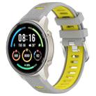For Xiaomi MI Watch Color 2 22mm Sports Two-Color Steel Buckle Silicone Watch Band(Grey+Yellow) - 1