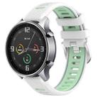 For Xiaomi MI Watch Sport 22mm Sports Two-Color Steel Buckle Silicone Watch Band(White+Teal) - 1