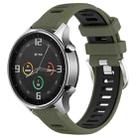 For Xiaomi MI Watch Sport 22mm Sports Two-Color Steel Buckle Silicone Watch Band(Army Green+Black) - 1