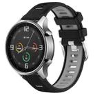 For Xiaomi MI Watch Sport 22mm Sports Two-Color Steel Buckle Silicone Watch Band(Black+Grey) - 1