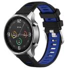 For Xiaomi MI Watch Sport 22mm Sports Two-Color Steel Buckle Silicone Watch Band(Black+Blue) - 1