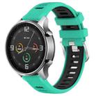 For Xiaomi MI Watch Sport 22mm Sports Two-Color Steel Buckle Silicone Watch Band(Lake Blue+Black) - 1