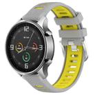 For Xiaomi MI Watch Sport 22mm Sports Two-Color Steel Buckle Silicone Watch Band(Grey+Yellow) - 6