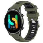 For Xiaomi MI Watch Color 22mm Sports Two-Color Steel Buckle Silicone Watch Band(Army Green+Black) - 1