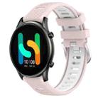 For Xiaomi MI Watch Color 22mm Sports Two-Color Steel Buckle Silicone Watch Band(Pink+White) - 1