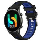 For Xiaomi MI Watch Color 22mm Sports Two-Color Steel Buckle Silicone Watch Band(Black+Blue) - 6