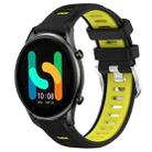 For Xiaomi MI Watch Color 22mm Sports Two-Color Steel Buckle Silicone Watch Band(Black+Lime Green) - 1