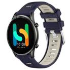 For Xiaomi MI Watch Color 22mm Sports Two-Color Steel Buckle Silicone Watch Band(Midnight Blue+Starlight) - 1