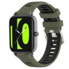 For Xiaomi Haylou RT2 LS10 22mm Sports Two-Color Steel Buckle Silicone Watch Band(Army Green+Black) - 1