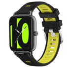 For Xiaomi Haylou RT2 LS10 22mm Sports Two-Color Steel Buckle Silicone Watch Band(Black+Lime Green) - 1