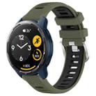 For  Xiaomi Haylou RS4 LS12 22mm Sports Two-Color Steel Buckle Silicone Watch Band(Army Green+Black) - 1