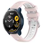 For  Xiaomi Haylou RS4 LS12 22mm Sports Two-Color Steel Buckle Silicone Watch Band(Pink+White) - 1