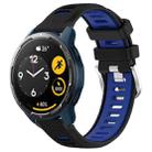 For  Xiaomi Haylou RS4 LS12 22mm Sports Two-Color Steel Buckle Silicone Watch Band(Black+Blue) - 1