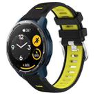 For  Xiaomi Haylou RS4 LS12 22mm Sports Two-Color Steel Buckle Silicone Watch Band(Black+Lime Green) - 1