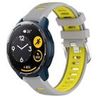 For  Xiaomi Haylou RS4 LS12 22mm Sports Two-Color Steel Buckle Silicone Watch Band(Grey+Yellow) - 1