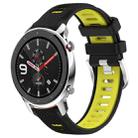 For Amazfit GTR 4 22mm Cross Texture Two Color Silicone Steel Buckle Watch Band(Black+Lime Green) - 1