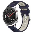 For Amazfit GTR 4 22mm Cross Texture Two Color Silicone Steel Buckle Watch Band(Midnight Blue + Starlight) - 1