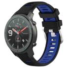 For Amazfit GTR 47mm 22mm Cross Texture Two Color Silicone Steel Buckle Watch Band(Black+Blue) - 1