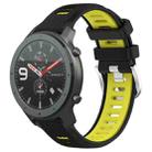 For Amazfit GTR 47mm 22mm Cross Texture Two Color Silicone Steel Buckle Watch Band(Black+Lime Green) - 1