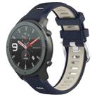 For Amazfit GTR 47mm 22mm Cross Texture Two Color Silicone Steel Buckle Watch Band(Midnight Blue + Starlight) - 1