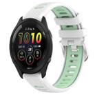 For Garmin Forerunner 265 22mm Sports Two-Color Steel Buckle Silicone Watch Band(White+Teal) - 1