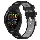 For Garmin Forerunner 265 22mm Sports Two-Color Steel Buckle Silicone Watch Band(Black+Grey) - 1