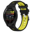 For Garmin Forerunner 265 22mm Sports Two-Color Steel Buckle Silicone Watch Band(Black+Lime Green) - 1