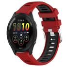 For Garmin Forerunner 265 22mm Sports Two-Color Steel Buckle Silicone Watch Band(Red+Black) - 1