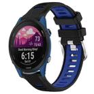 For Garmin Forerunner 255 22mm Sports Two-Color Steel Buckle Silicone Watch Band(Black+Blue) - 1