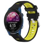 For Garmin Forerunner 255 Music 22mm Sports Two-Color Steel Buckle Silicone Watch Band(Black+Lime Green) - 1