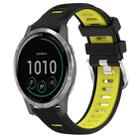 For Garmin Vivoactive4 22mm Sports Two-Color Steel Buckle Silicone Watch Band(Black+Lime Green) - 1