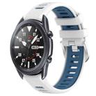 For Samsung Galaxy Watch3 45mm 22mm Sports Two-Color Steel Buckle Silicone Watch Band(White+Blue) - 1