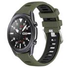 For Samsung Galaxy Watch3 45mm 22mm Sports Two-Color Steel Buckle Silicone Watch Band(Army Green+Black) - 1