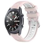For Samsung Galaxy Watch3 45mm 22mm Sports Two-Color Steel Buckle Silicone Watch Band(Pink+White) - 1