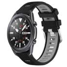 For Samsung Galaxy Watch3 45mm 22mm Sports Two-Color Steel Buckle Silicone Watch Band(Black+Grey) - 1