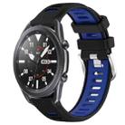 For Samsung Galaxy Watch3 45mm 22mm Sports Two-Color Steel Buckle Silicone Watch Band(Black+Blue) - 1