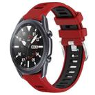 For Samsung Galaxy Watch3 45mm 22mm Sports Two-Color Steel Buckle Silicone Watch Band(Red+Black) - 1