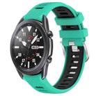 For Samsung Galaxy Watch3 45mm 22mm Sports Two-Color Steel Buckle Silicone Watch Band(Lake Blue+Black) - 1