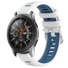 For Samsung Galaxy Watch 46mm 22mm Sports Two-Color Steel Buckle Silicone Watch Band(White+Blue) - 1