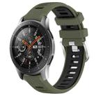 For Samsung Galaxy Watch 46mm 22mm Sports Two-Color Steel Buckle Silicone Watch Band(Army Green+Black) - 1