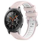 For Samsung Galaxy Watch 46mm 22mm Sports Two-Color Steel Buckle Silicone Watch Band(Pink+White) - 1